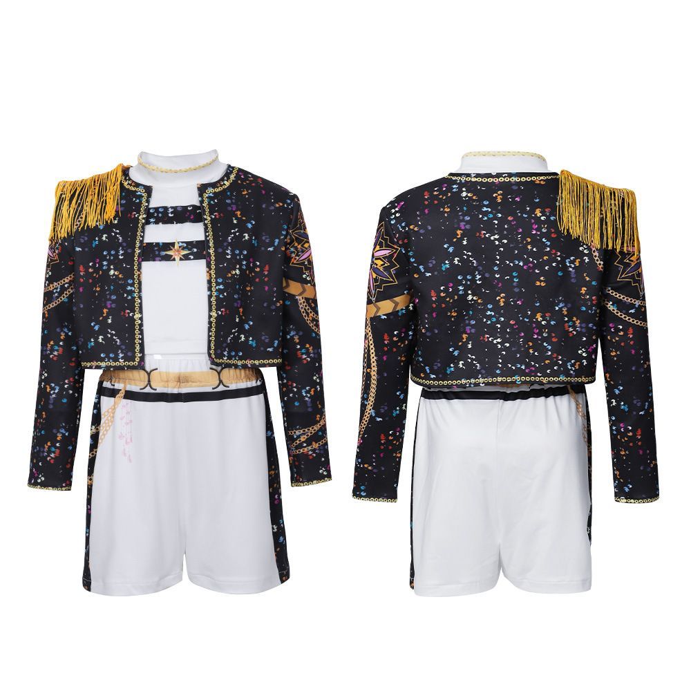 KPOPガールズ！デーモン・ハンターズ ルミ風コスプレM 黒ブラック子供4