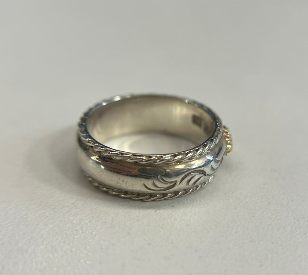 アリゾナフリーダム リング 8mm ゴールド 小太陽神 ライン入り リング