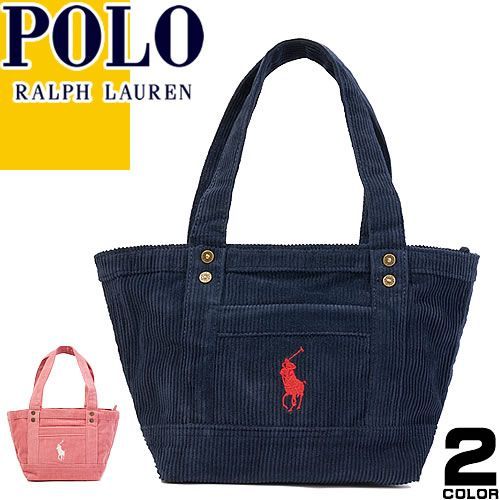 ポロ ラルフローレン Polo Ralph Lauren バッグ トートバッグ メンズ レディース ビッグポニー ファスナー付き 売れ筋 軽量 カジュアル 紺色 ネイビー ピンク BIG PONY CORDUROY MINI TOTE 2AR098