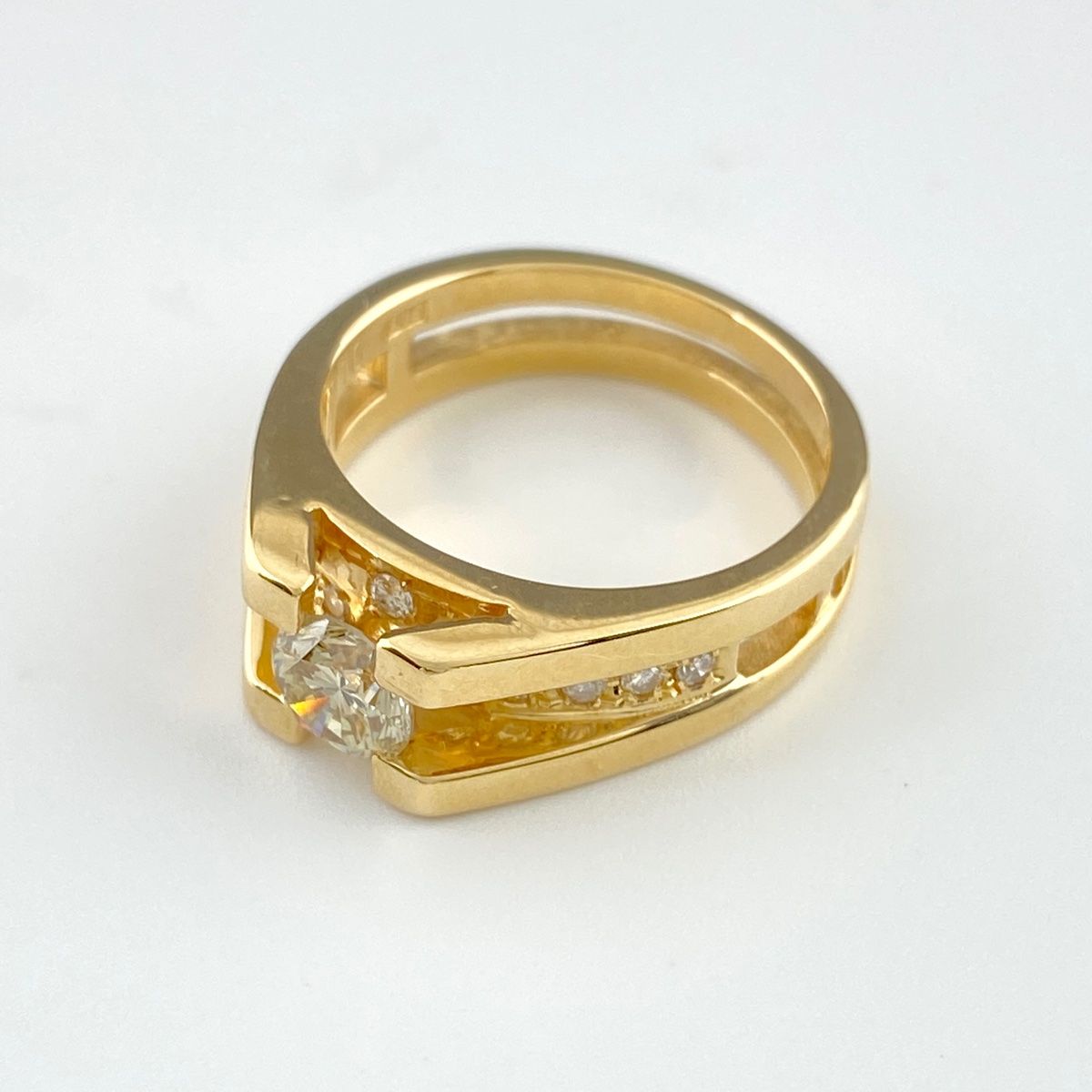 フラワーモチーフ デザインリング 14号 K18