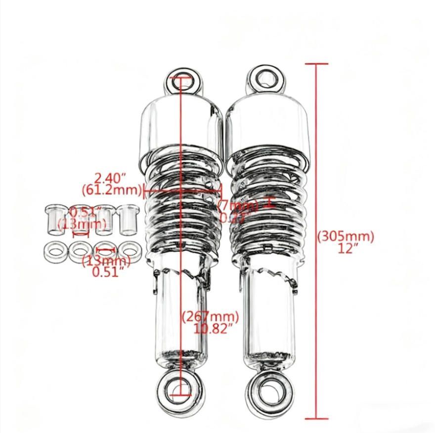 送料無料 ハーレースポーツに適したハードボイルドXL883 1200バイクリヤショックアブソーバー267mmショートショックアブソーバー