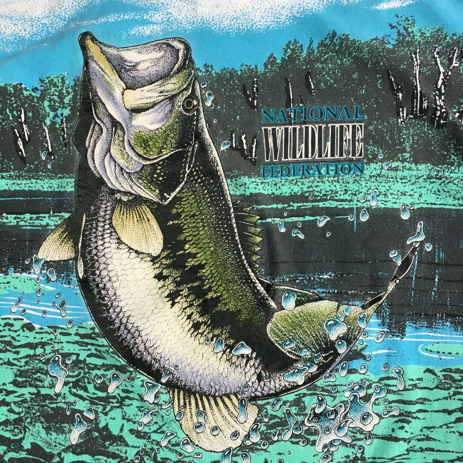 90s USA製 National Wildlife Federation Black Bass Full surface 