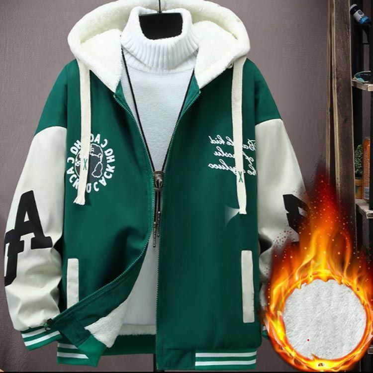 アウター フード付き 厚手 裏起毛 ボアブルゾン フード付き コーチジャケット ビッグシルエット ジャンパー ブルゾン 大きいサイズ スタジアムジャケット カジュアル ストリート スタジャン 切り替え yskma602724