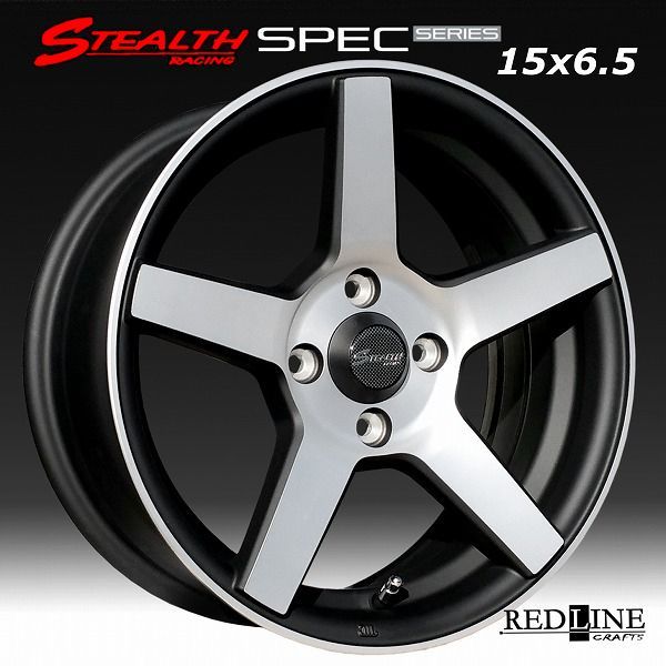 ステルスレーシング Spec-02　15x6.5J　幅広リム＆コンケイブ形状　チューニング軽四他　Hankook 165/55R15 タイヤ付4本セット