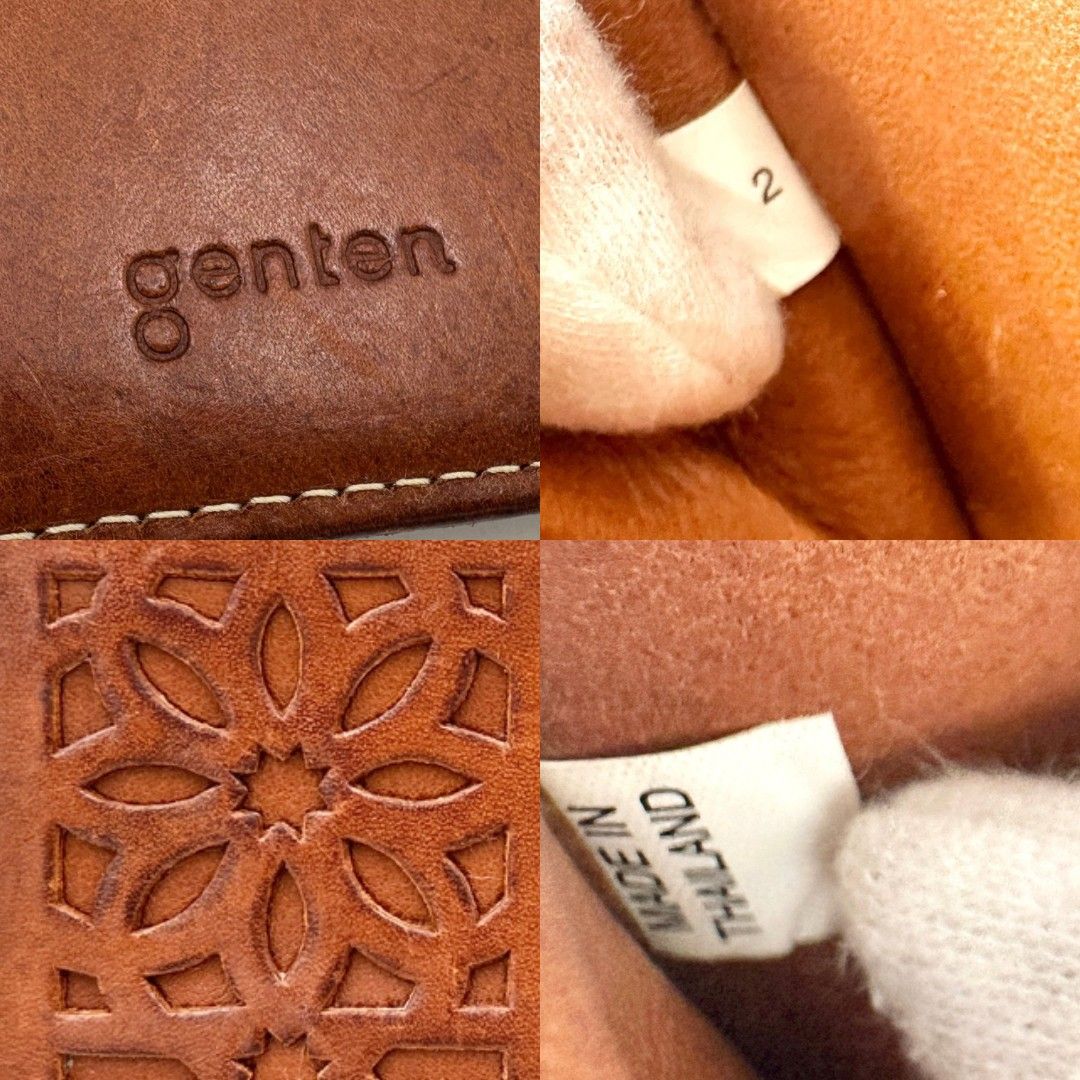 genten 長財布 カットワーク ラウンドファスナー ブラウン 1005T genten 長財布 カットワーク ラウンドファスナー ブラウン 1005T