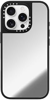 CASETiFY ミラー MagSafe対応 iPhone 16 Pro ケース 反射性 | 1.5mからの落下試験をクリア MIL規格1倍相当 | ワイヤレス充電およびMagsafe対応 - シルバー ブラックバンパー