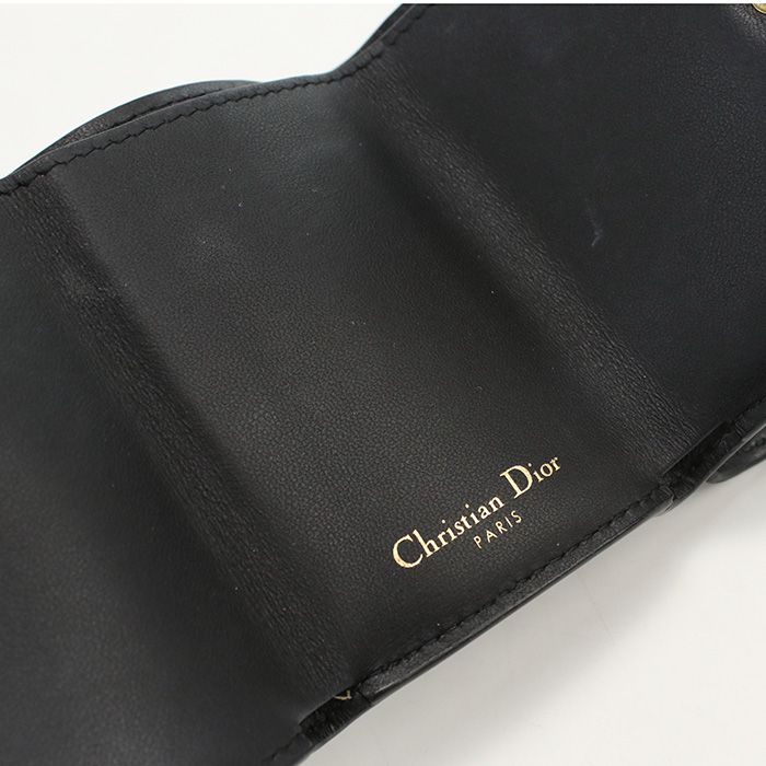 【新品・未使用】ディオール  サドル ミディアムウォレット 三つ折り レザー 黒 Dior ディオール 三つ折り ウォレット サドル 三折財布 レザー