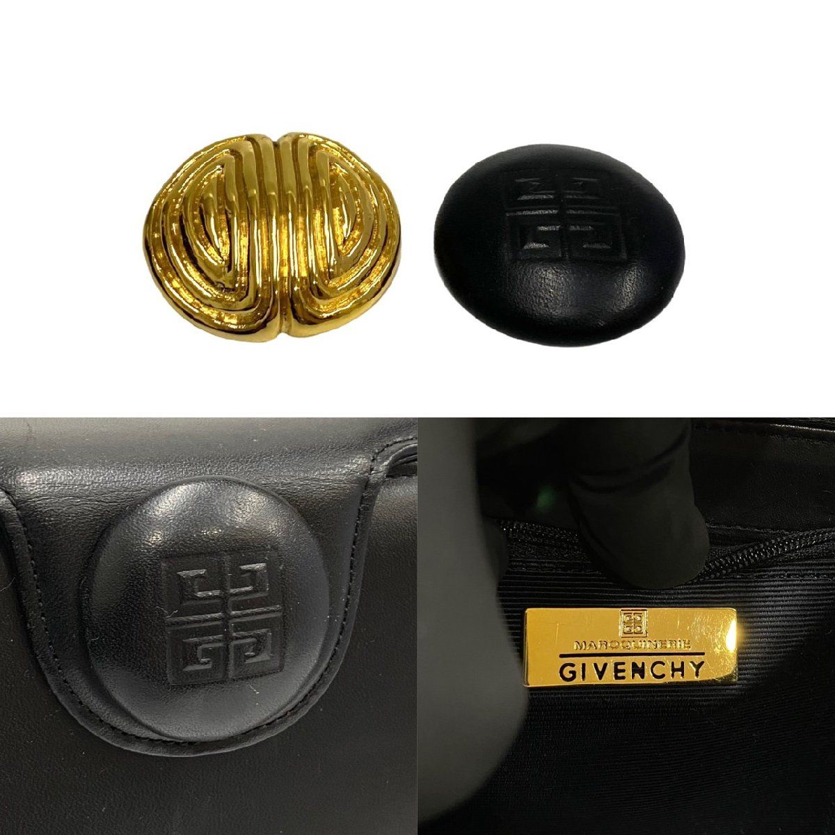 極 美品 付け替えロゴ付 GIVENCHY ジバンシィ ジバンシー 4G ロゴ 