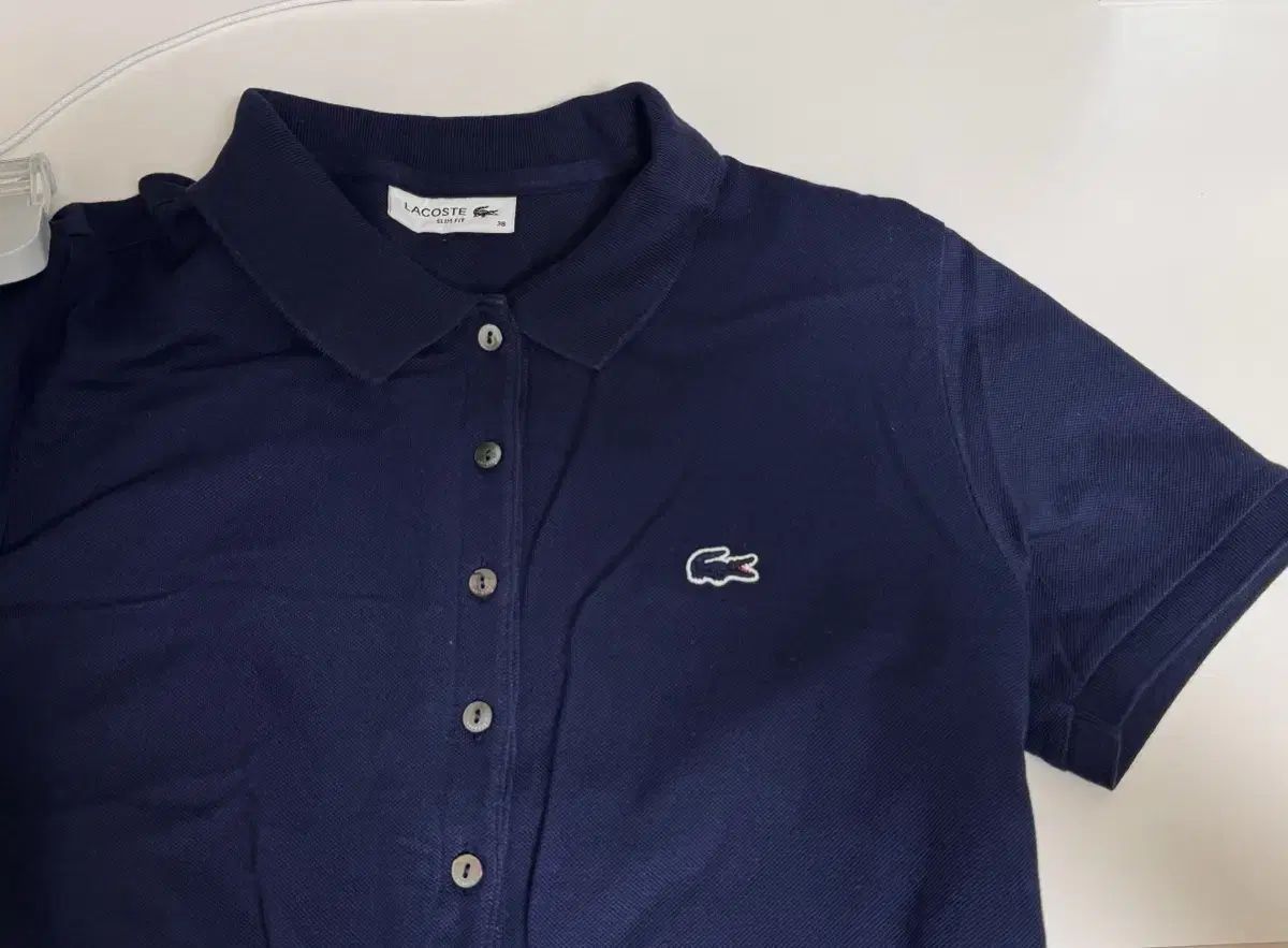 LACOSTE ラコステ スリムフィット ワンピース 38 ネイビー