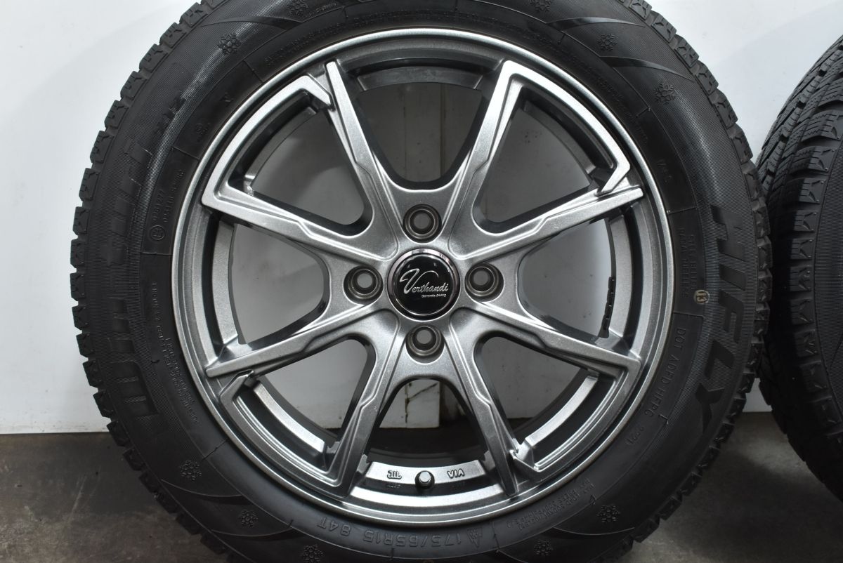バリ溝】ヴェルサンディ 15in 5.5J+43 PCD100 ハイフライ 175/65R15 