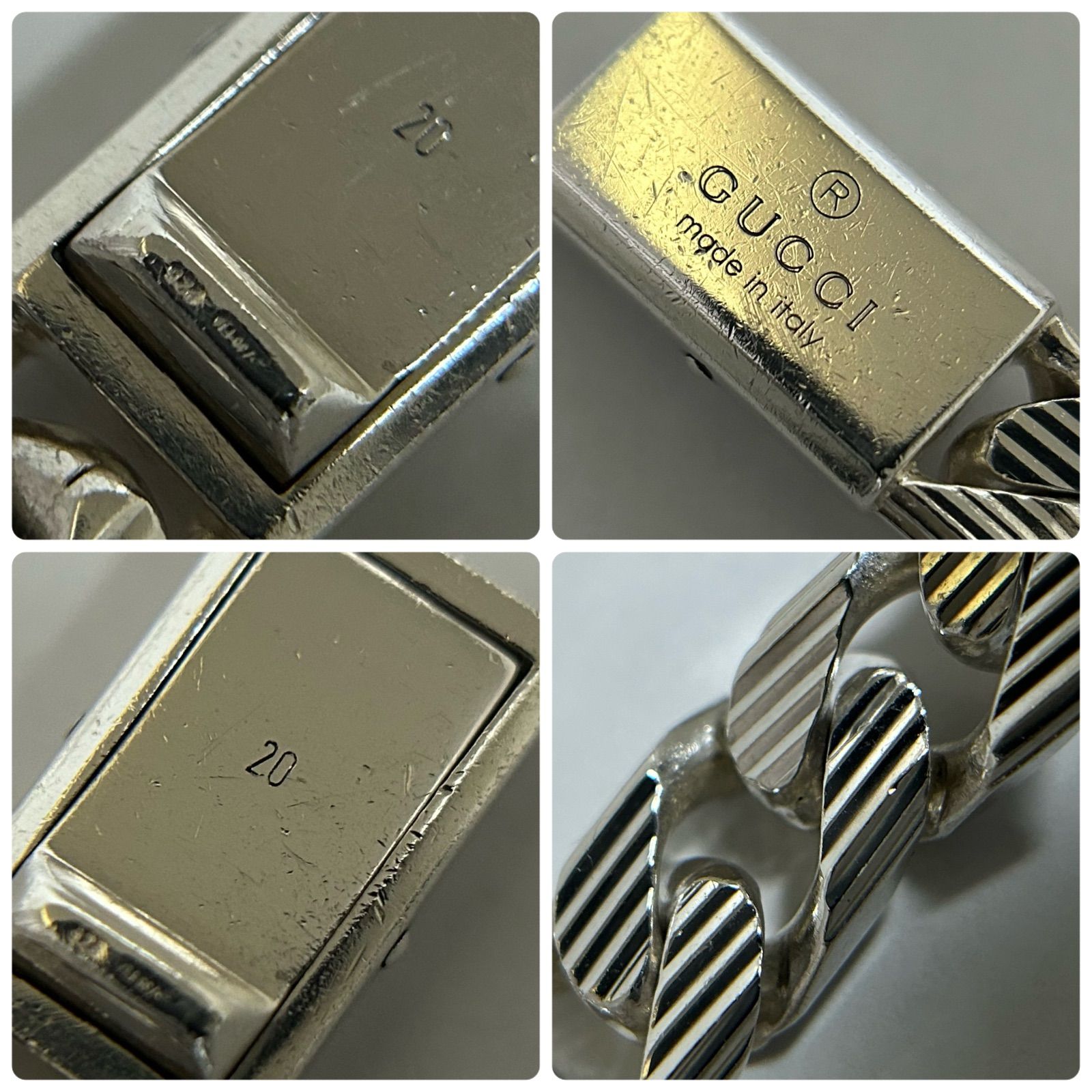 グッチ ブレスレット 喜平 ストライプ 925 GUCCI 使用感有】グッチ ブレスレット 喜平 ストライプ 925 GUCCI #20