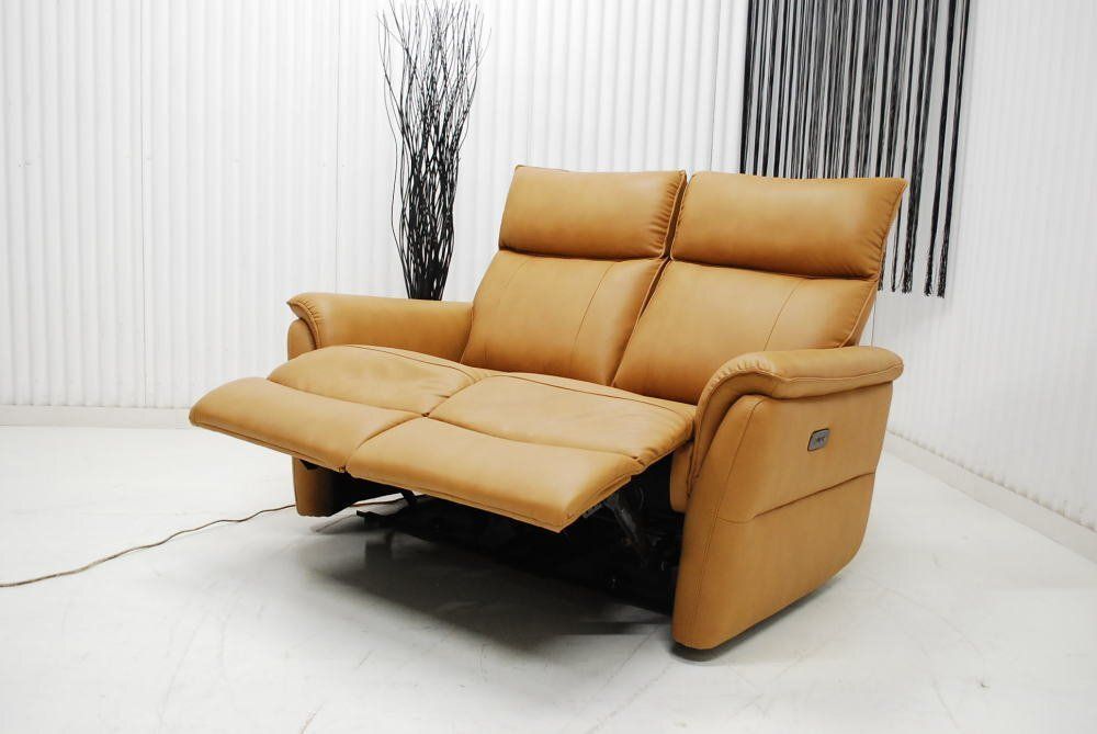 アウトレット 現品限り 一部 大 ハイバッグ 2P 二人掛け 電動リクライナー ソファー キャメルイエロー251002-NLK570電動2p-ye NEXPOTALLINN_EU