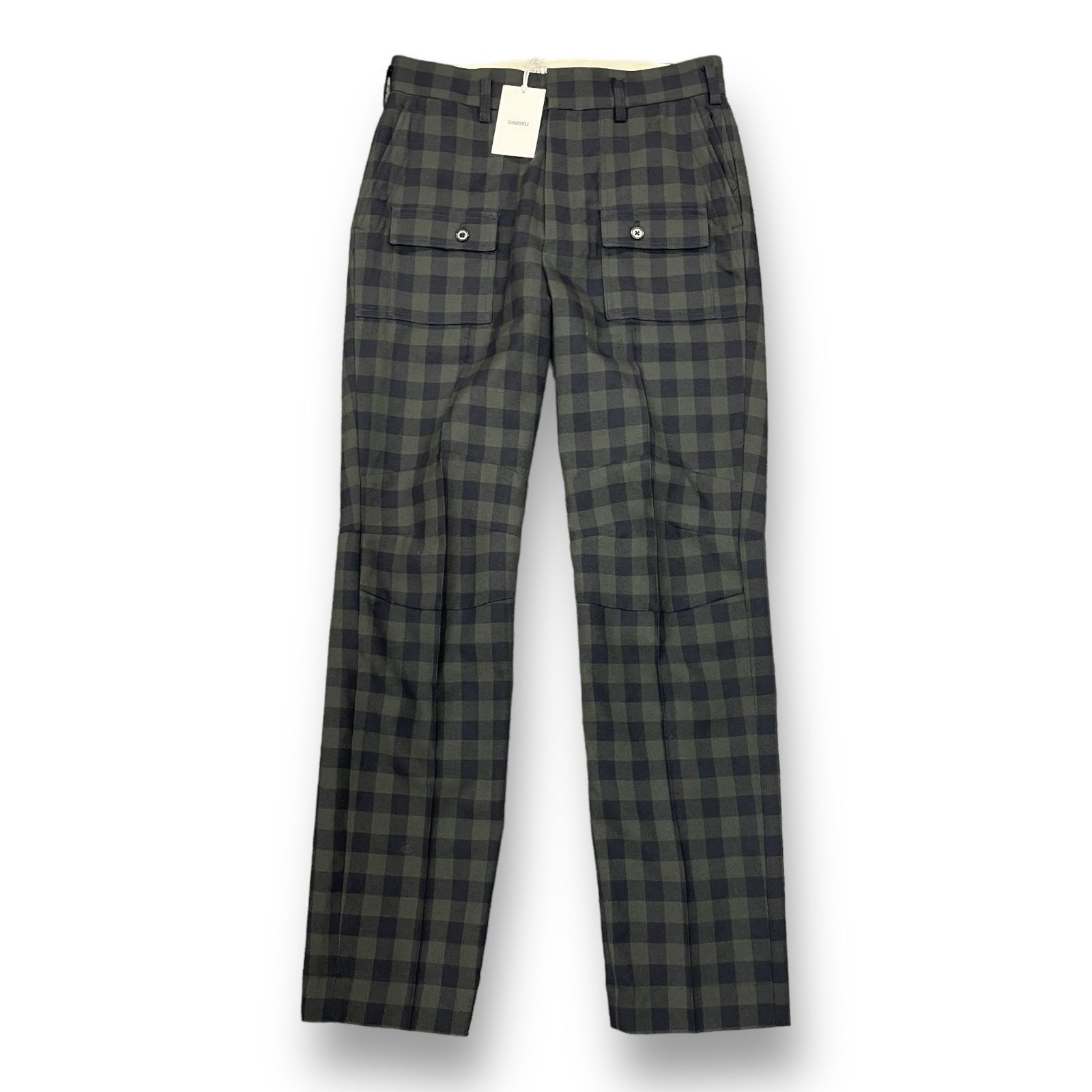 定価63800円 美品 DAIRIKU 22AW Biker Check Deck Detail Slacks バイカー チェック デック  ディティール スラックス パンツ ダイリク 22AW B-2 ネイビー＆グレー 31 - メルカリ