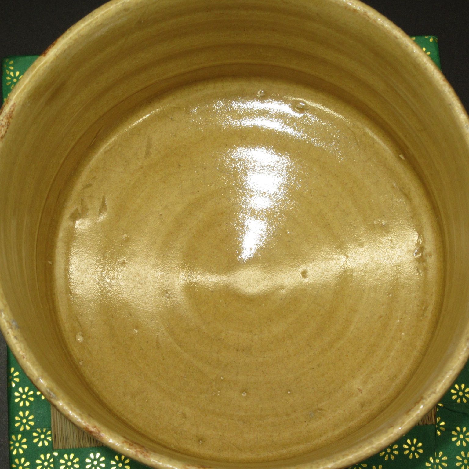 ☆ 美濃焼 黄瀬戸 織部 抹茶茶碗 抹茶碗 茶器 茶道具 桐箱入 00237