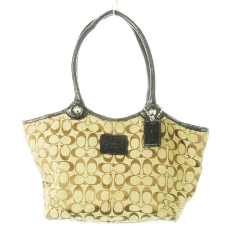 コーチ COACH トートバッグ キャンバス レザー 革 ロゴ