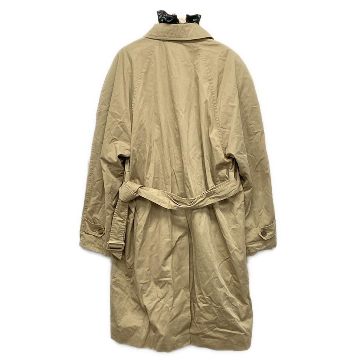 BALENCIAGA バレンシアガ コート サイズ34 S レディース - 681641 カーキ×黒×マルチ 長袖 リバーシブル 花柄 フリル 春 秋