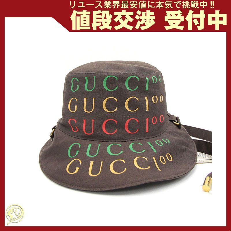 お歳暮 GUCCI バケットハット イタリア製 ダークブラウン GUCCI グッチ