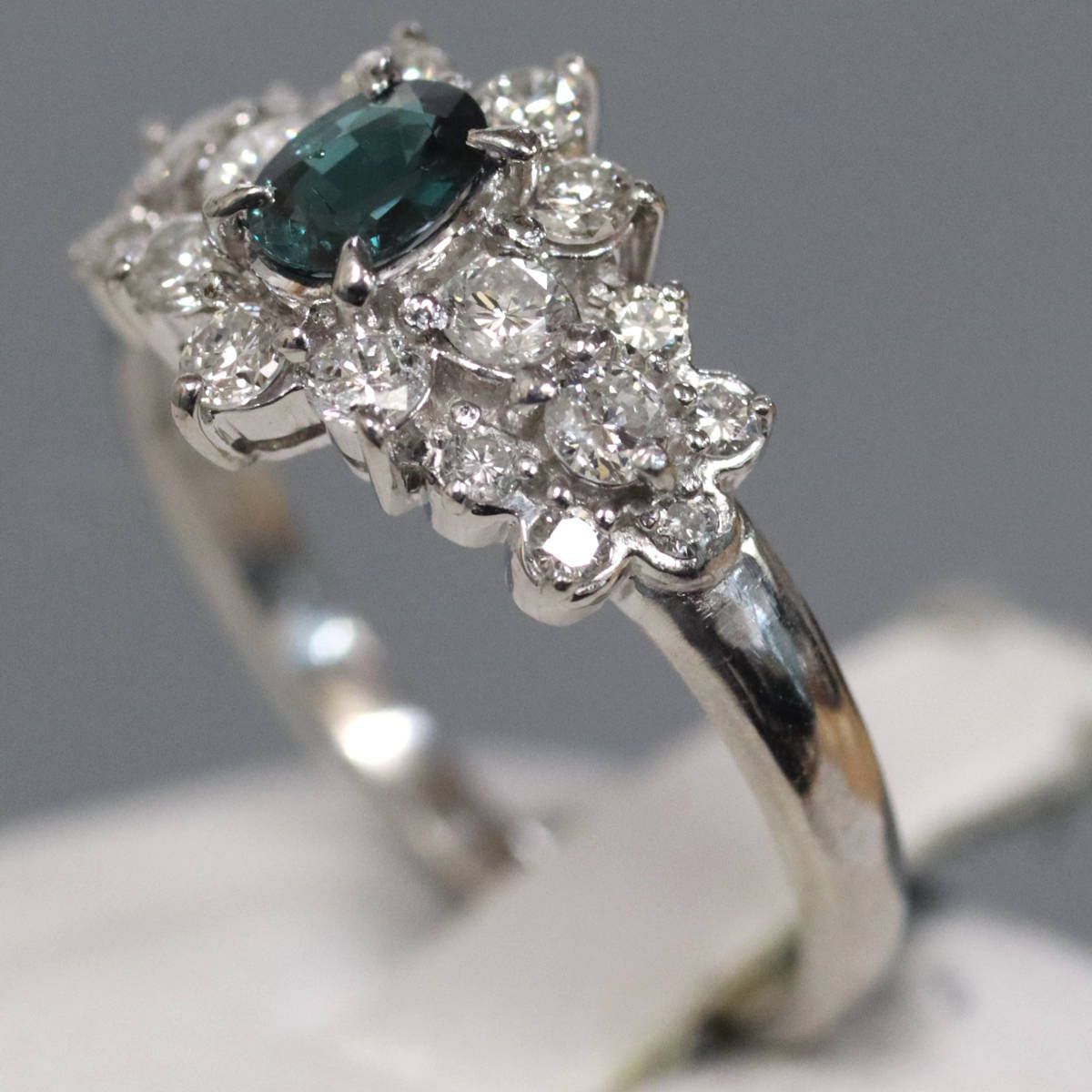 鑑別書付　天然アレキサンドライト　ダイヤモンド　リング　指輪11号　プラチナ 鑑別書付天然アレキサンドライトダイヤモンドリング指輪11号プラチナ