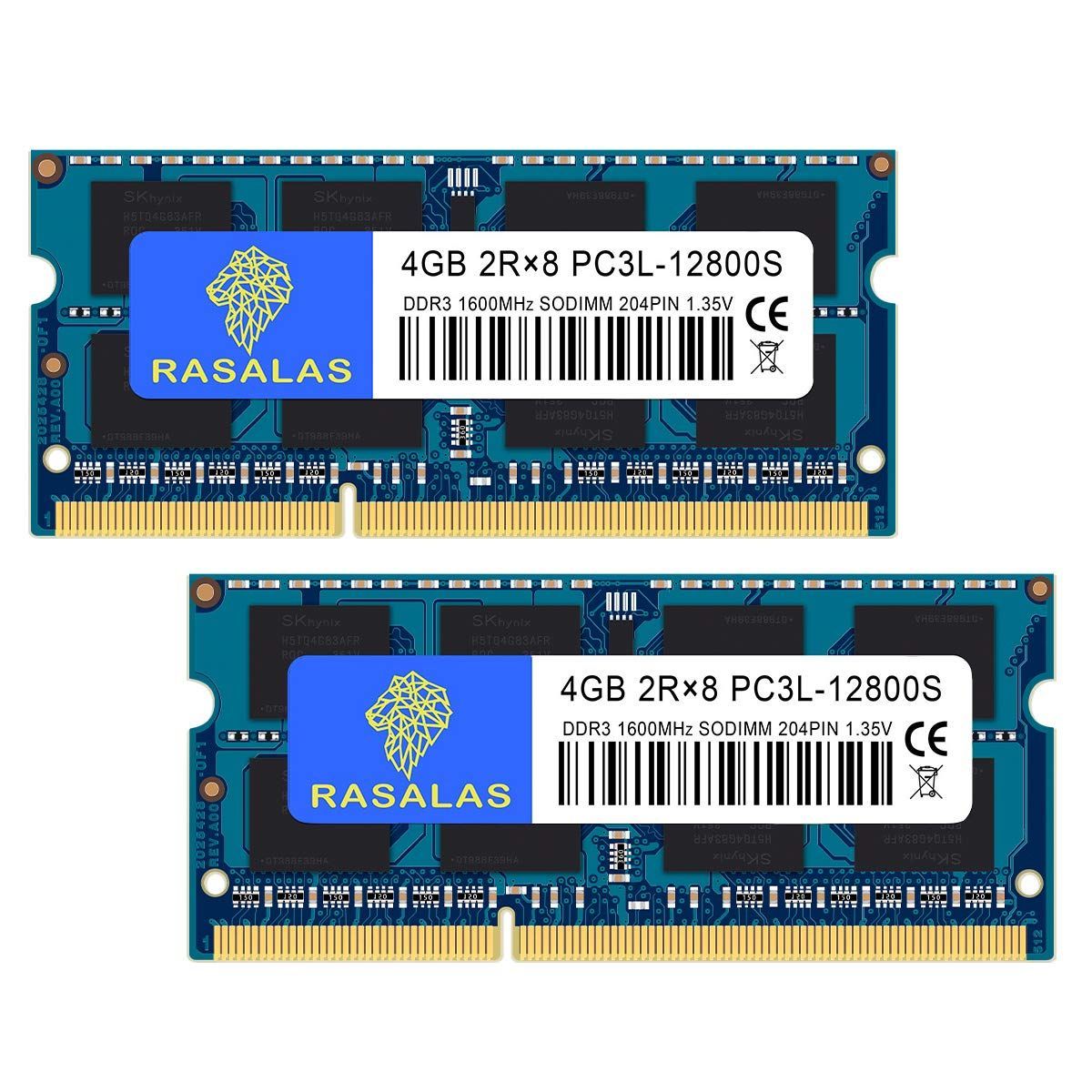 PCパーツ 【在庫セール】ノートPC用 Pin 204 2Rx8 CL11 両対応 1.5V ＆ メモリ 1.35V 電圧 ECC Non 4GB×2枚 Sodimm PC3L-12800 1600MHz DDR3L