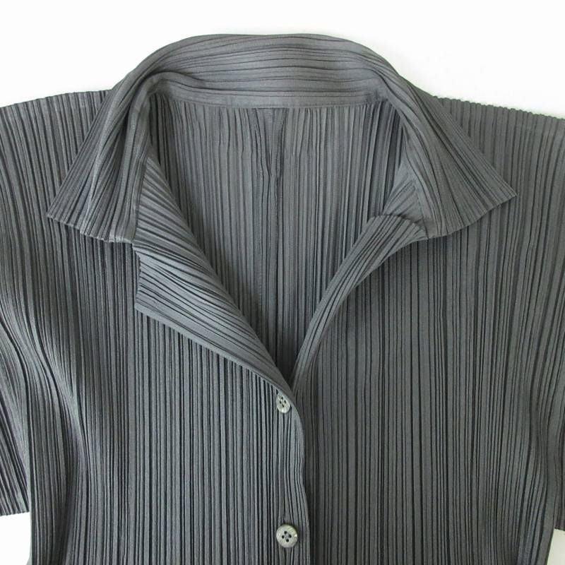 イッセイミヤケ ランダムプリーツ 長袖 シャツ