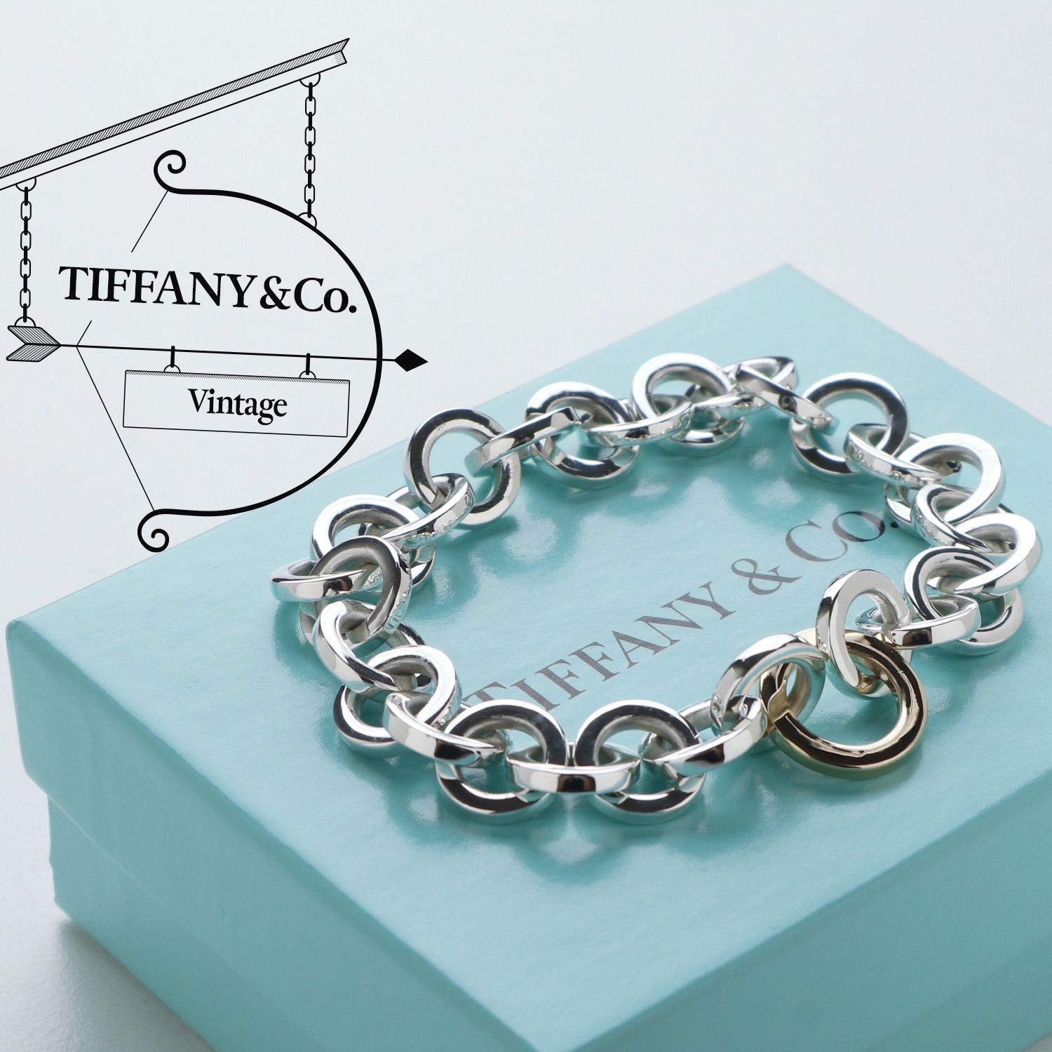 kuniji様 ティファニー ラウンドリンク 925 750 ブレスレット - c.2001