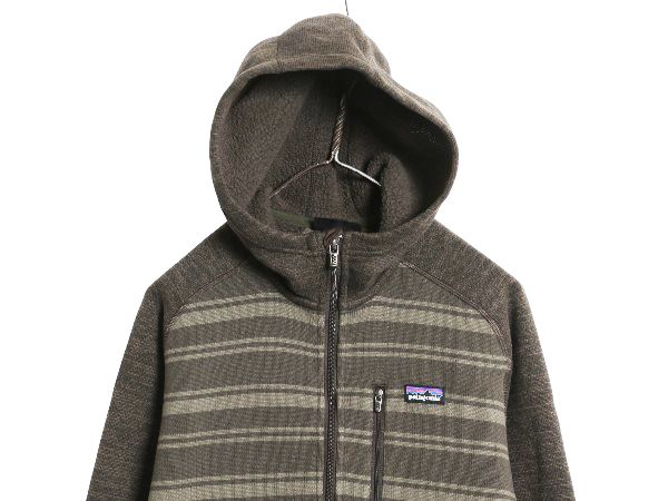 なクーポン配布中! パタゴニア ベターセーター フリース フーディ メンズ М 古着 13年製 ジャケット フルジップ パーカー ボーダー ジャンパー ワンポイント