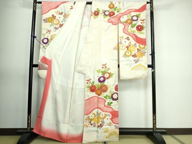 平和屋着物□豪華振袖 駒刺繍 絞り 草花文 金彩 正絹 逸品