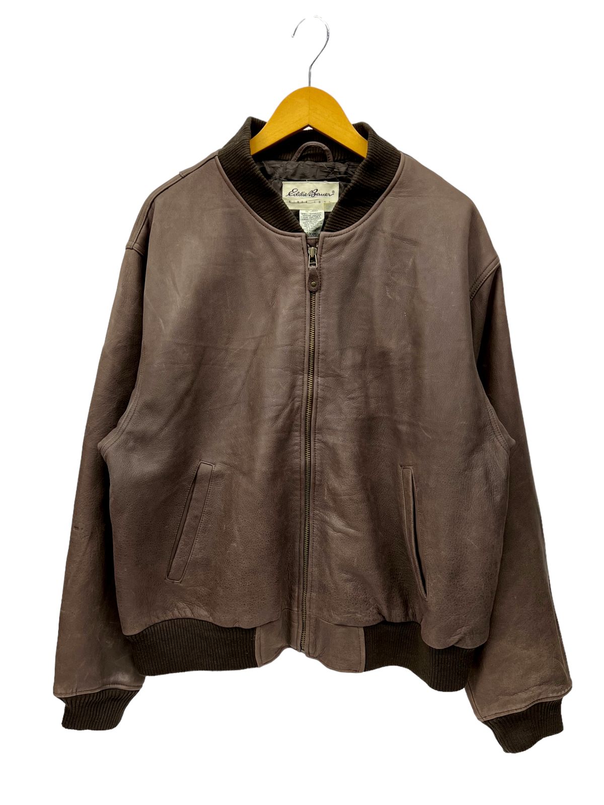 エディー・バウアー Eddie Bauer レザージャケット 焦げ茶 90年代〜 Eddie Bauer エディーバウアー ヌバックレザー