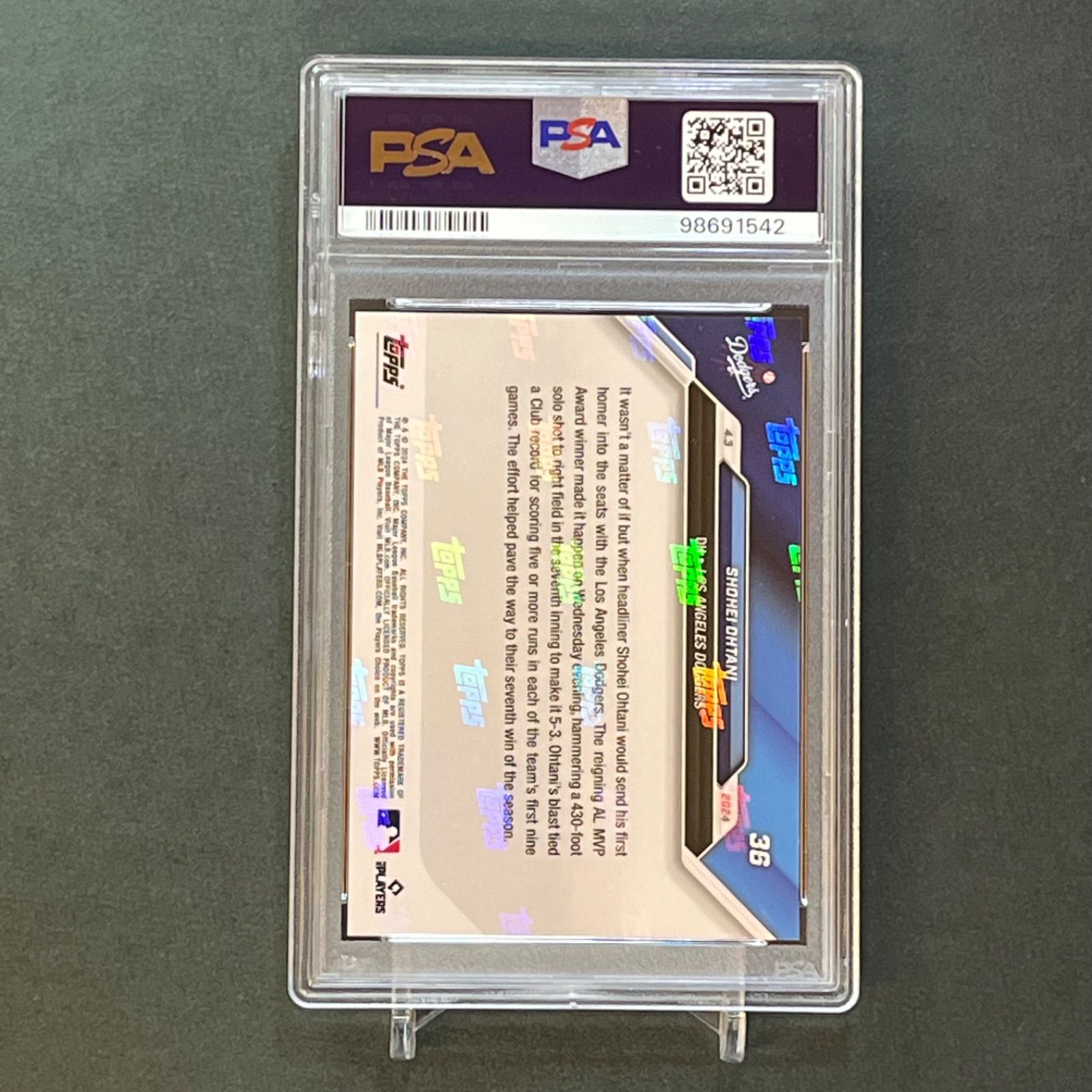PSA10 大谷翔平　移籍後初ホームラン　記念カード　ドジャース　36 楽天市場】大谷翔平 ドジャース 移籍後初ホームラン記念 特大
