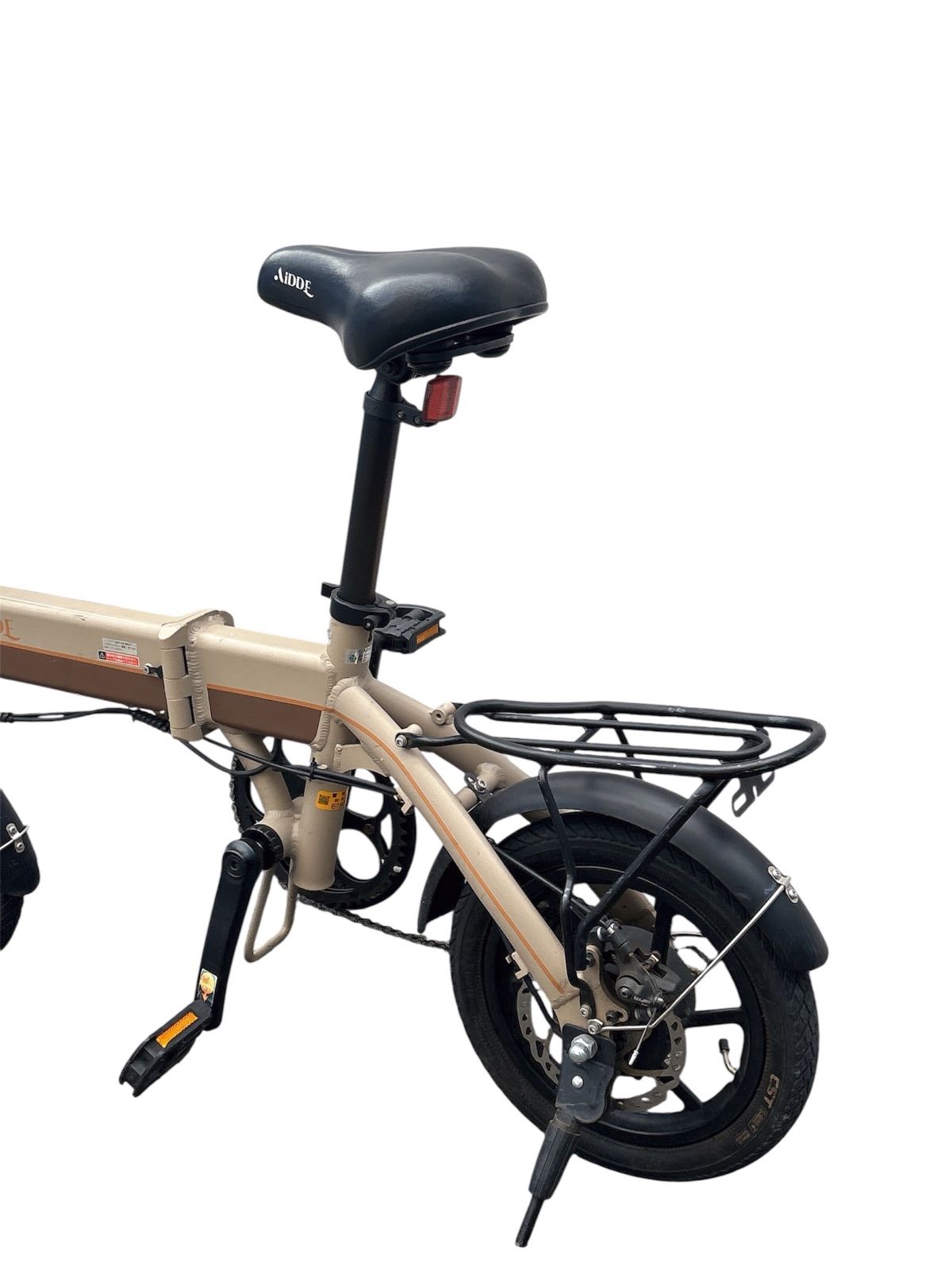 送料込 AiDDE 電動アシスト自転車 A1TS 14インチ カーキ おまけ付き 型式認定済み・女性の方も簡単に乗れる＞電動アシスト自転車