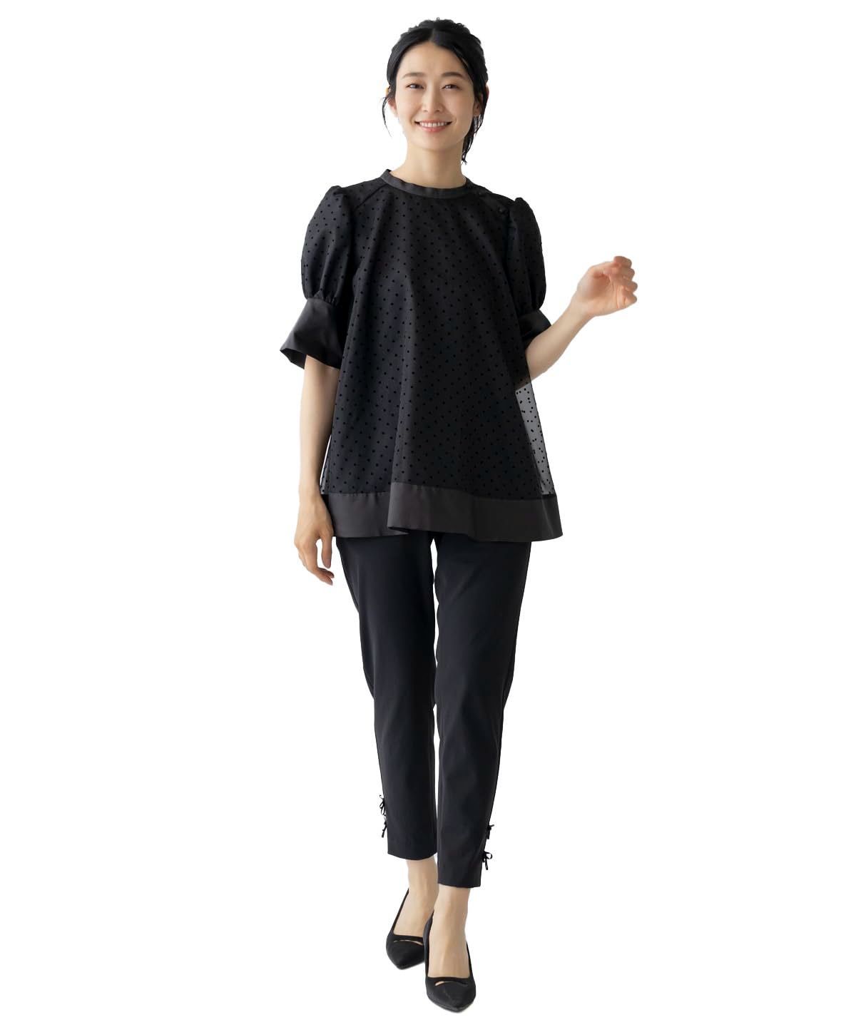 Size 1_Color ブラック ドット ソーノ ブラウス クリーミードットブラウス レディース ブラック ドット
