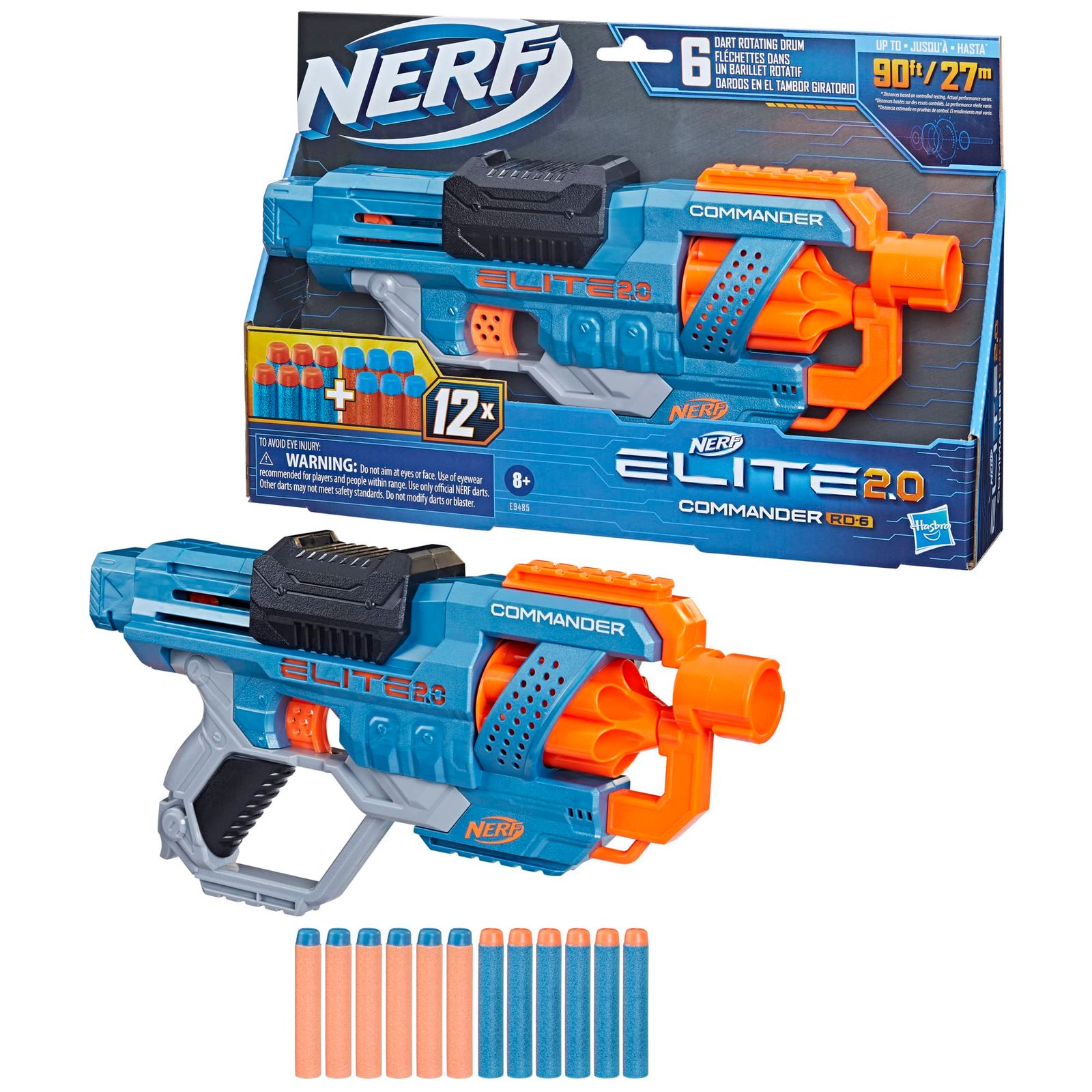 ナーフ エリート2.0 コマンダー RD-6 手動ブラスター 連射 対象年齢8才