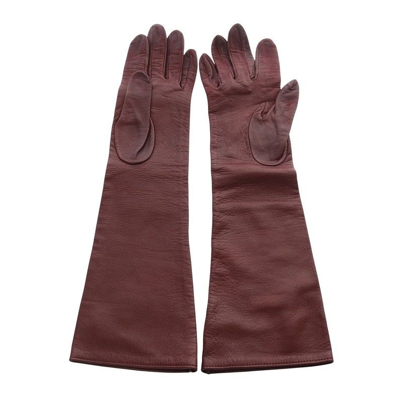 アライア ALAIA ロンググローブ 手袋 レザー ボルドー /YO14 - メルカリ 