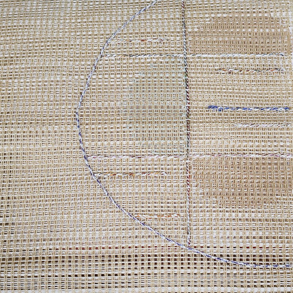 羅 名古屋帯 正絹 薄緑 刺繍 丸 縞 ロングサイズ N2980 未使用品 夏物