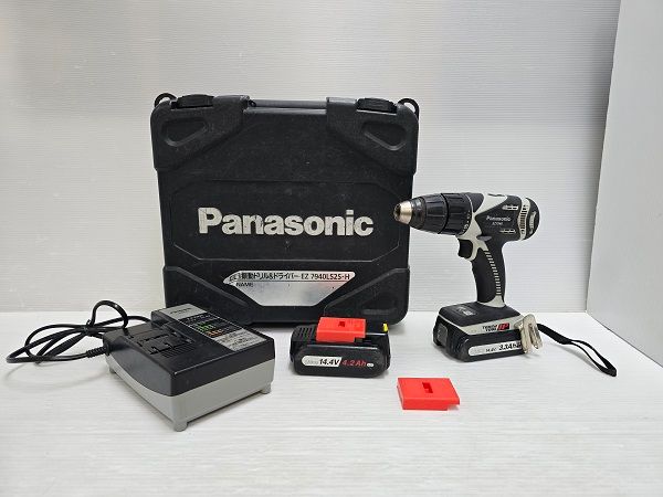 品 パナソニック Panasonic 充電振動ドリル＆ドライバー DC14.4V EZ7940 充電パック2個 充電器 ケース ○YR-19407○