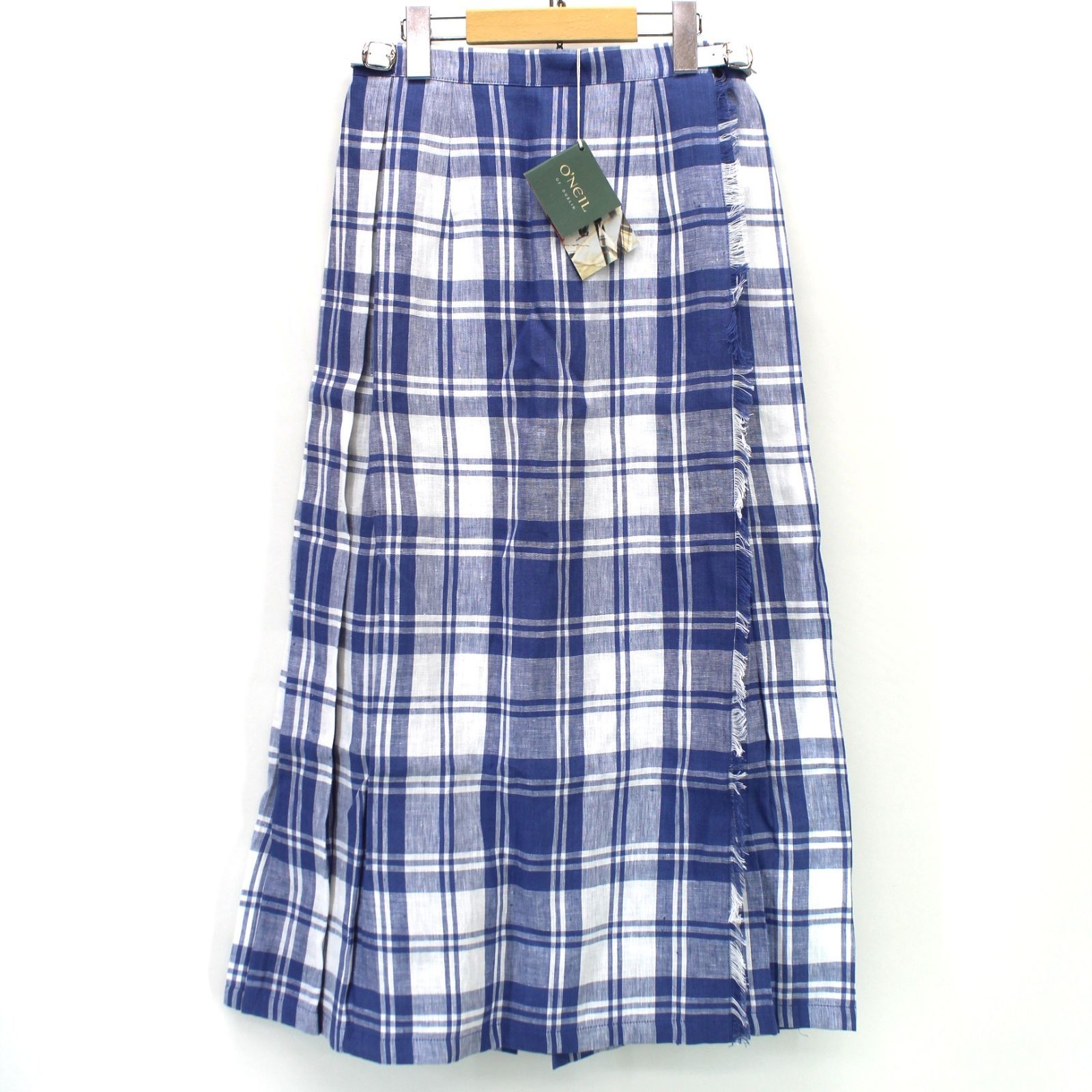 O NEIL of DUBLIN オニールオブダブリン EASYMAXI KILT イージーマキシ スカート 5083C サイズ8 ブルー系 ホワイト系 タグ付き レディース