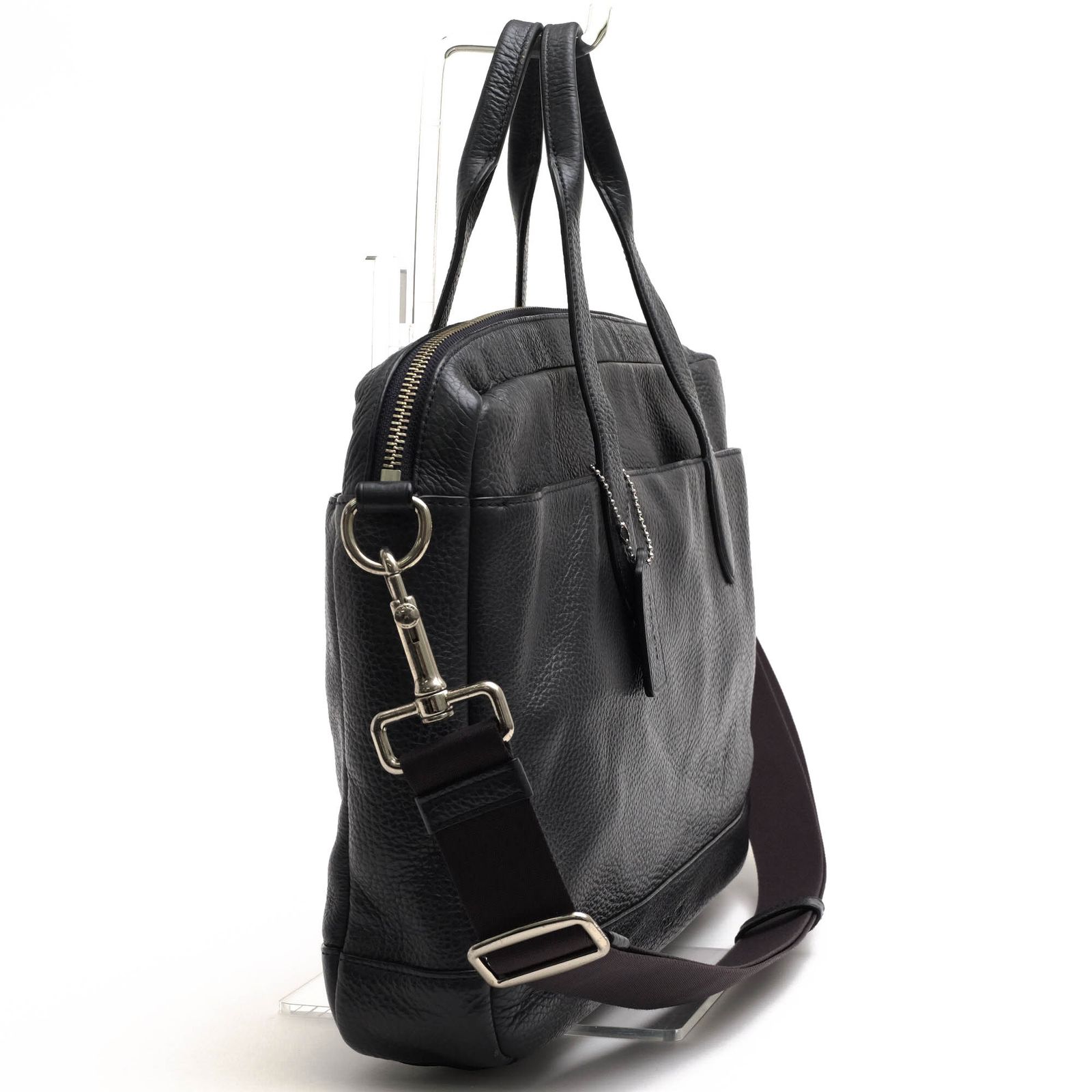 宝石のような コーチ COACH バッグ ブリーフケース ビジネスバッグ 鞄 ビジネス メンズ 男性 男性用 レザー 革 本革 ブラック 黒 F11319 HAMILTON BAG IN PEBBLE LEATHER ハミルトン 2WAY ショルダーバッグ シボ革 シュリ