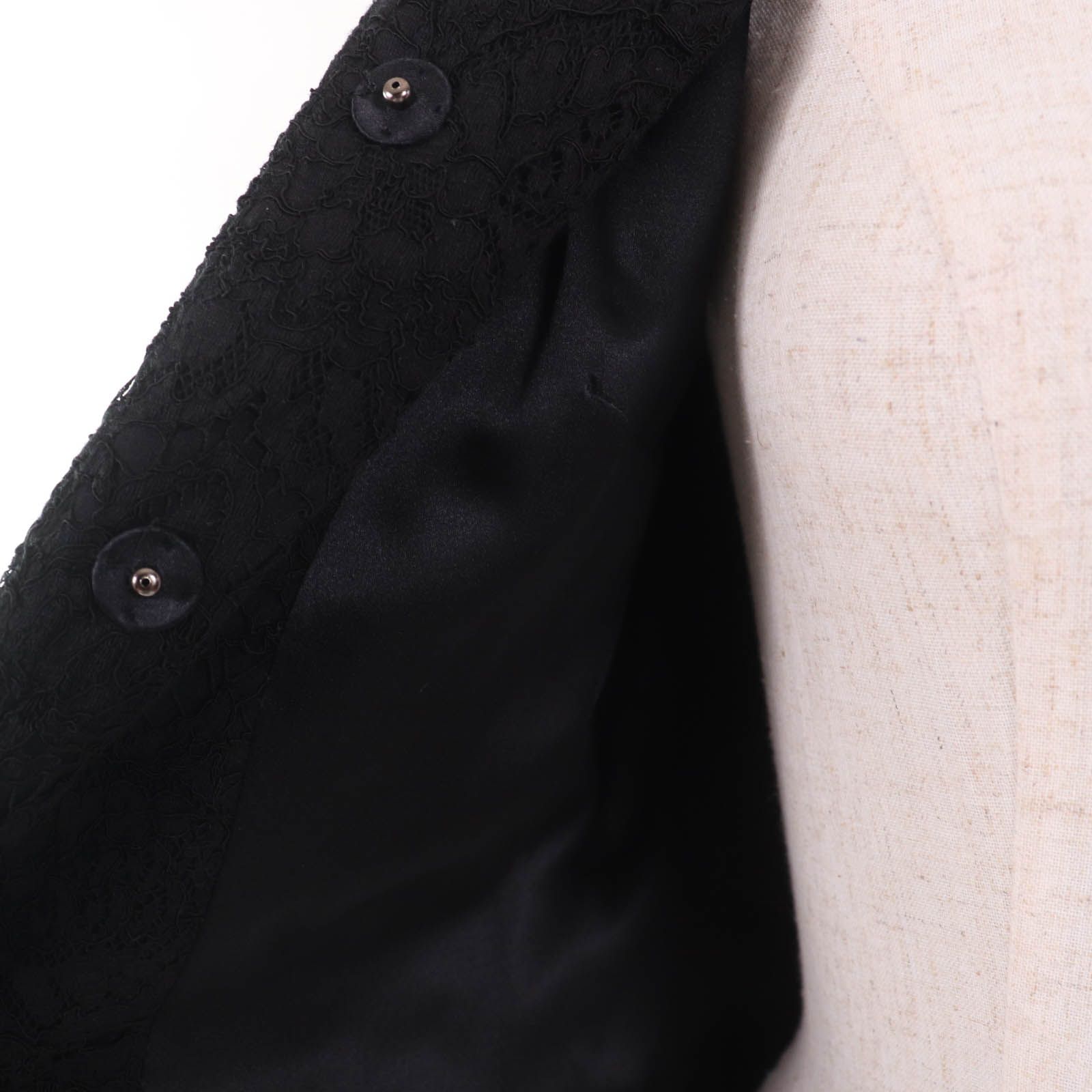 Dolce & Gabbana ブラック レース ノーカラージャケット 極美品☆DOLCE&GABBANA ドルチェ＆ガッバーナ コットン シルク混