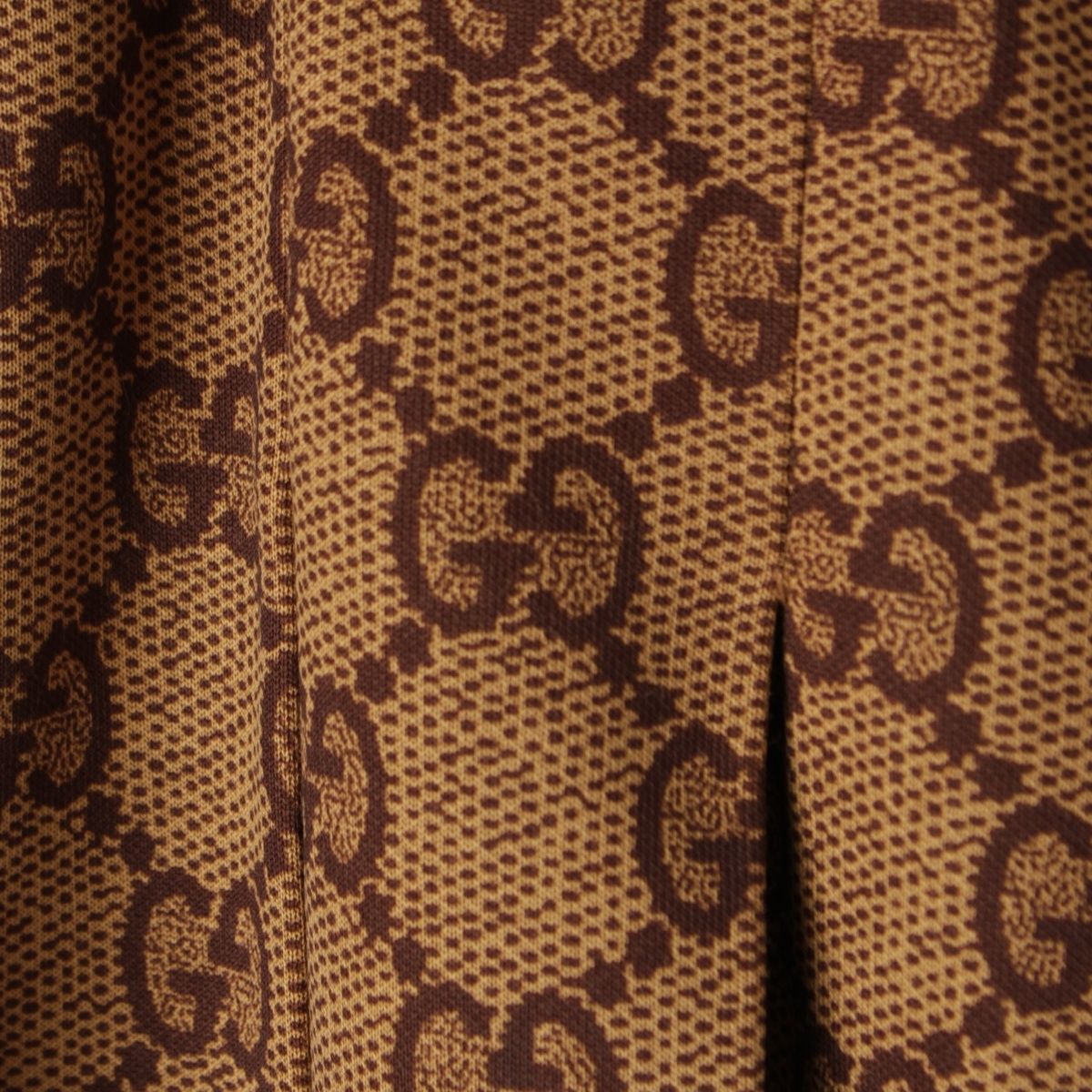 グッチ コットン GGテクニカル ジャージ プリーツ ロング スカート  