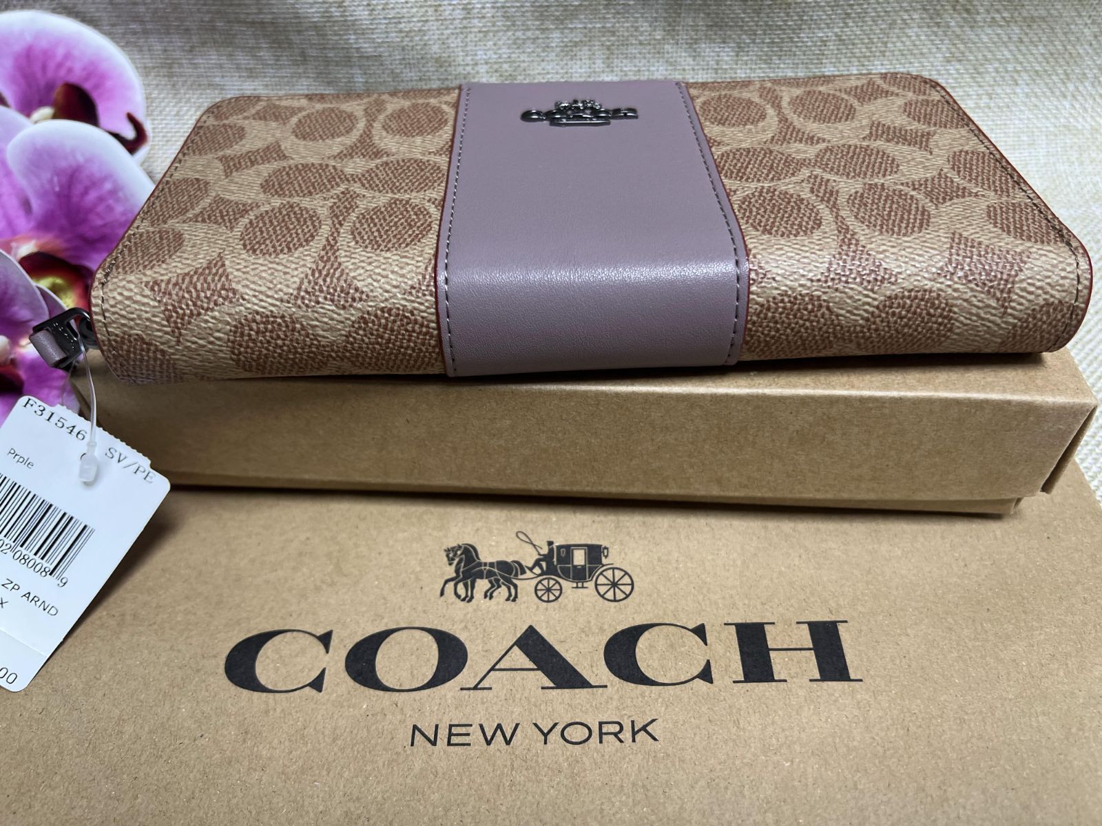 COACH コーチ 長財布 レディース財布 アコーディオンジップウォレット