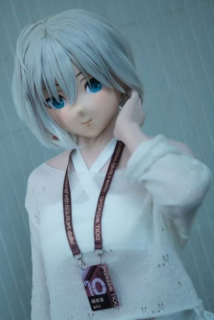 二次元美少女全頭マスク」カツラ＆ロック付き コスプレ・着ぐるみ用 二