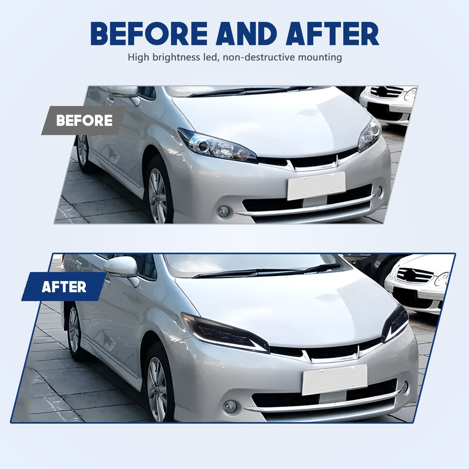 適用 トヨタウィッシュ 09-15年式 LED流光ターンシグナルヘッドライトアセンブリ 改造パーツ 10.17