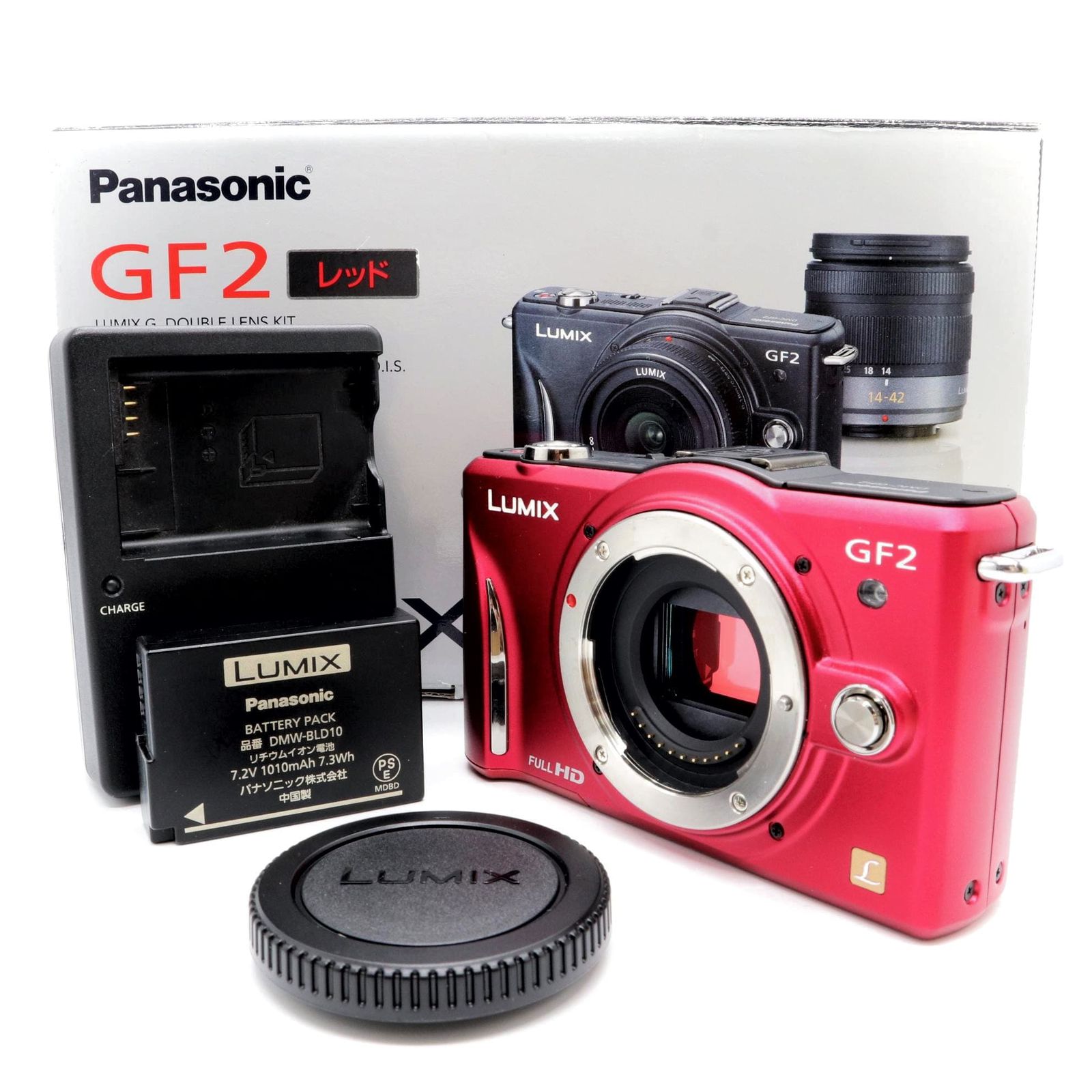 LUMIX GF2 赤 ミラーレスカメラ 14-42mm LUMIX GF2 赤 ミラーレス