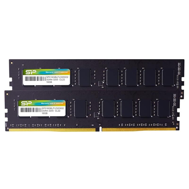 シリコンパワー デスクトップPC用 メモリ DDR4 3200 PC4-25600 16GB x 2枚 (32GB) 288Pin 1.2V CL22 SP032GBLFU320X22 0