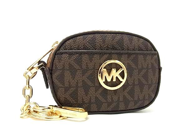 【極美品】未使用級 MICHAEL KORS キーケース レザー×PVC MK柄 MICHAEL KORS キーケース ピンク シグネチャー MKロゴ｜Yahoo