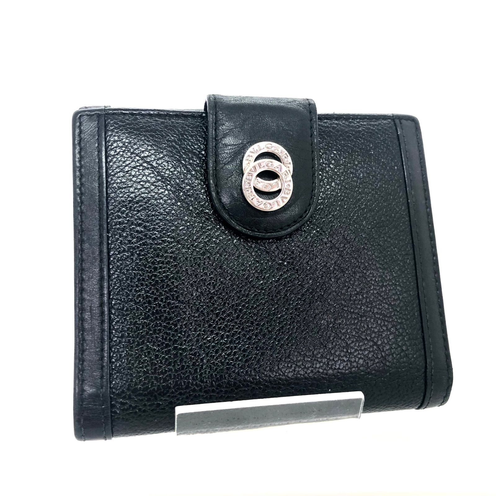 美品】BVLGARI ブルガリ Wホック コンパクトウォレット レザー折り財布