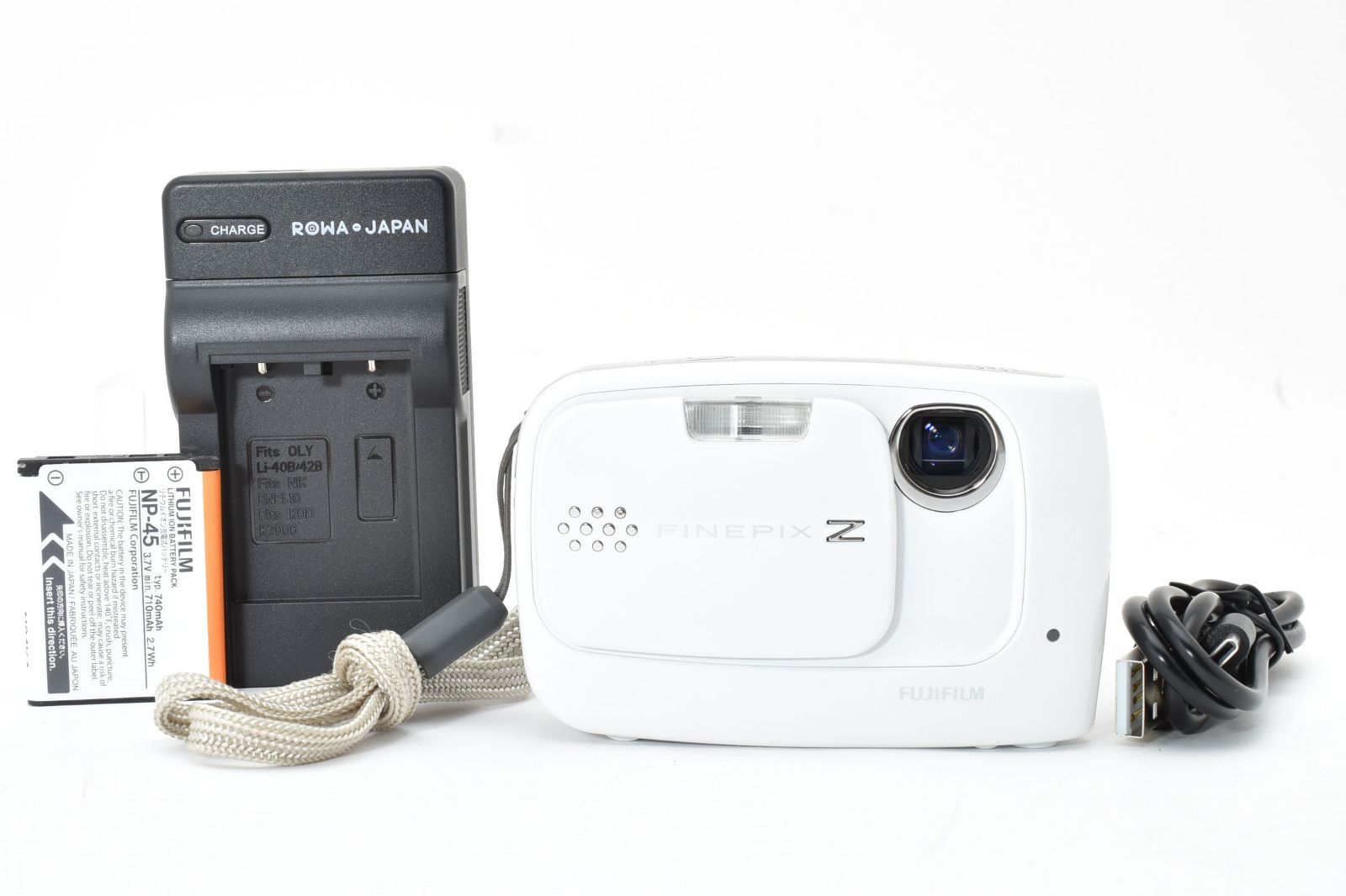 5432 Fujifilm Finepix Z30 White Camera Strap - Battery Tested フジフィルム コンパクトデジタルカメラ