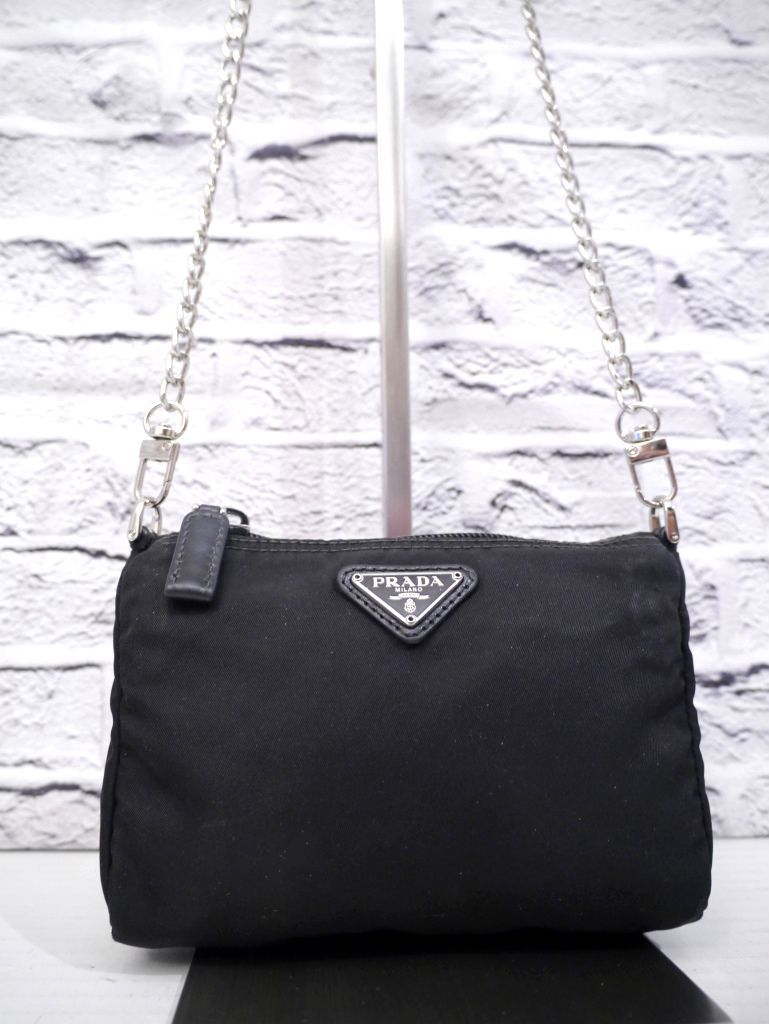 ◇ PRADA プラダ ナイロンxレザー クロスボディ チェーン