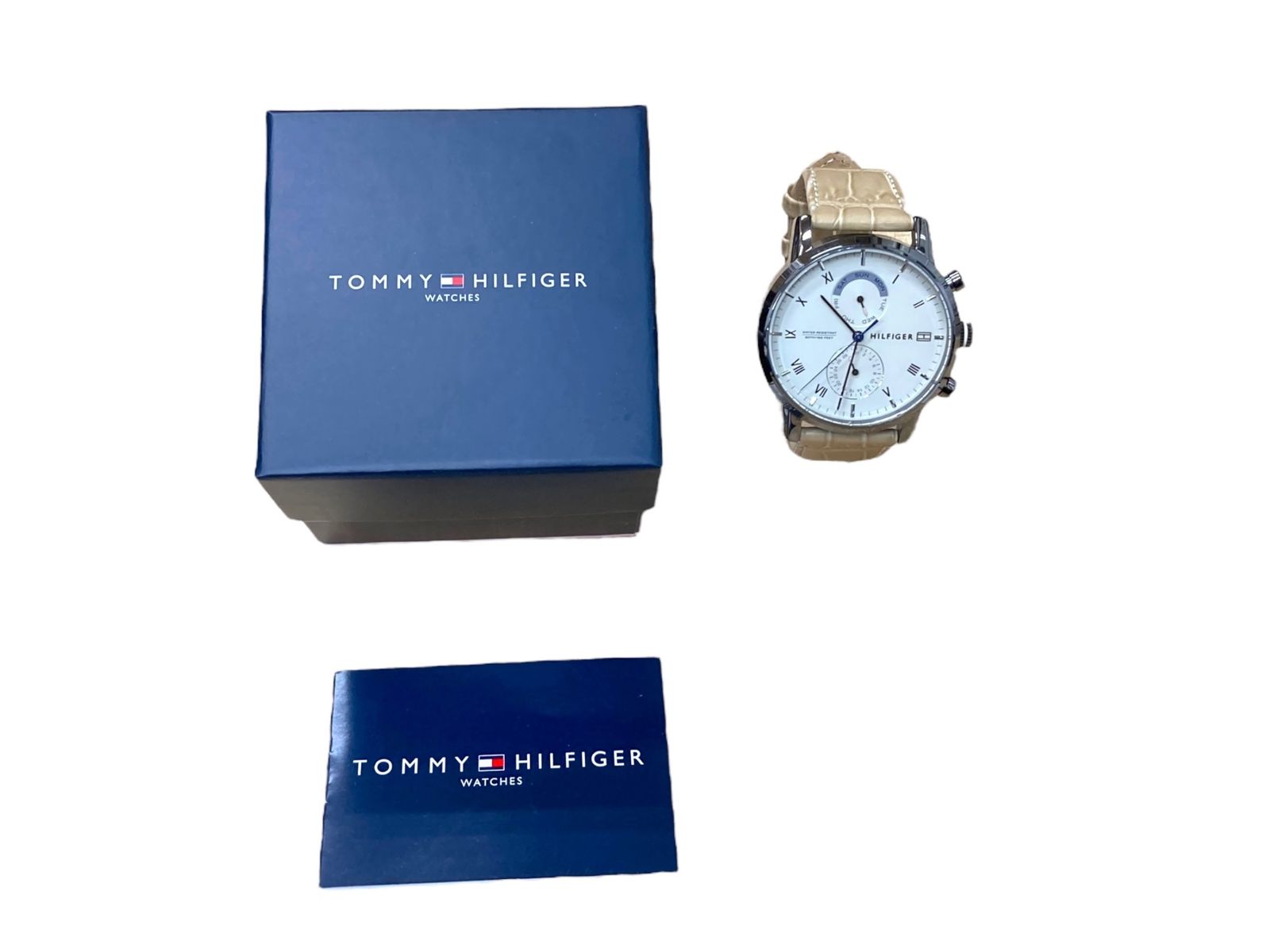 TOMMY HILFIGER (トミーヒルフィガー) アナログ腕時計 レザーベルト TH.329.1.34.2702 1710399 ベージュ ...