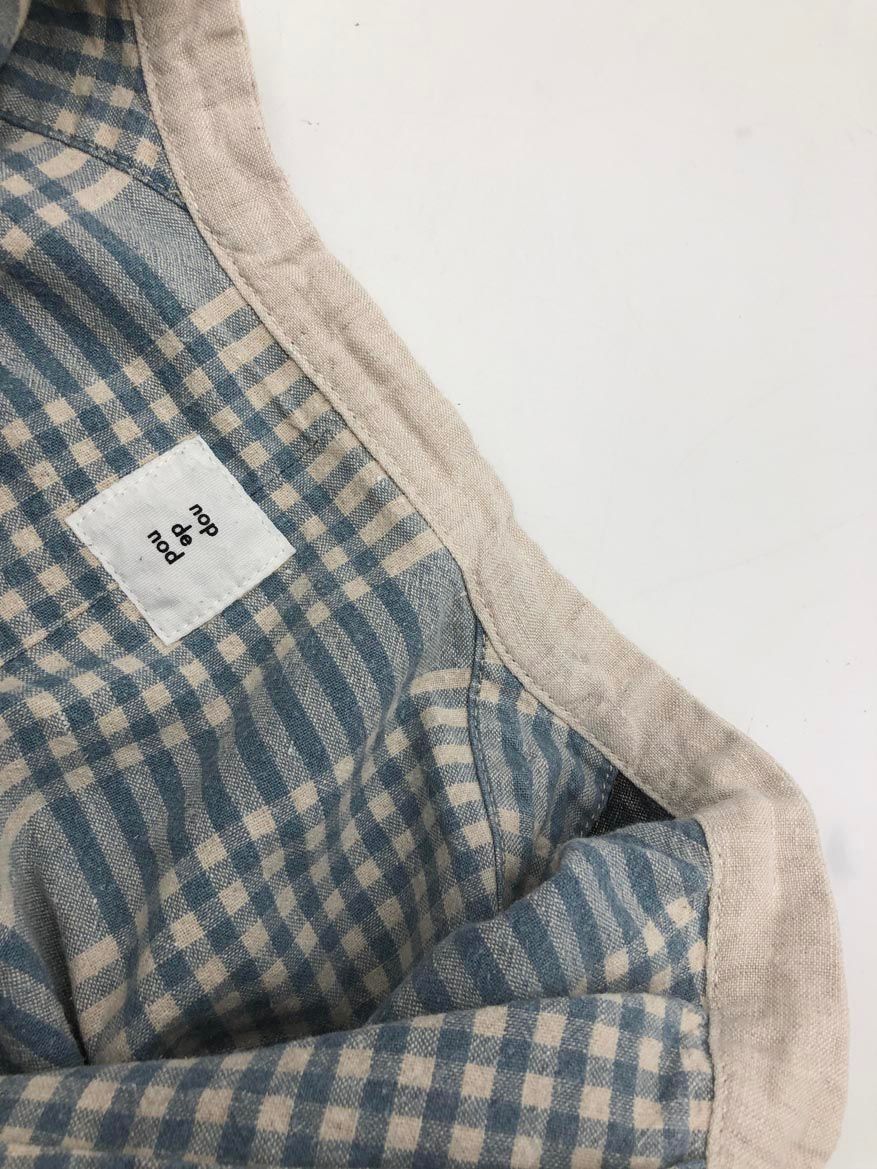 新品タグ付✨ nop de nod ギンガムパネルチェック ワンピース ゆったり 楽天市場】リネンコットンギンガムパネルチェックスタンドカラー